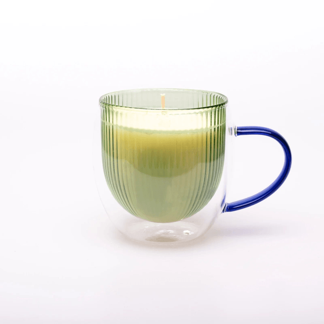 Double Walled Coffee Cup Candle : Green