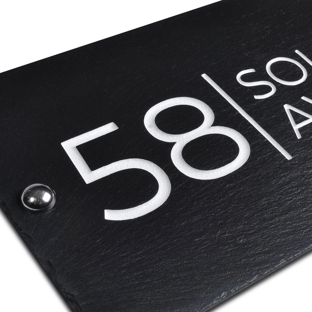 House Sign, Plaque, Made from Riven Slate, 25 X 11cm