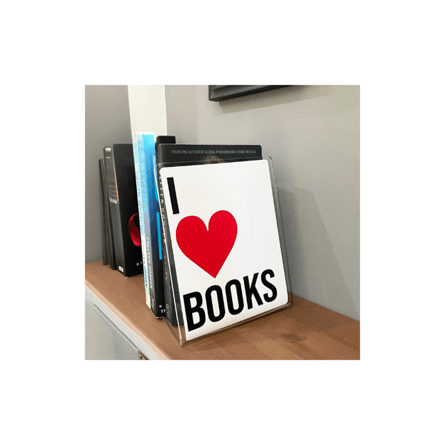 I Heart Books Acrylic Bookend Home Decor