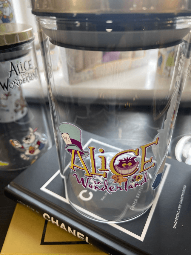 Alice In Wonder Land 3 x 1 litre Jars Tea coffee Sugar 