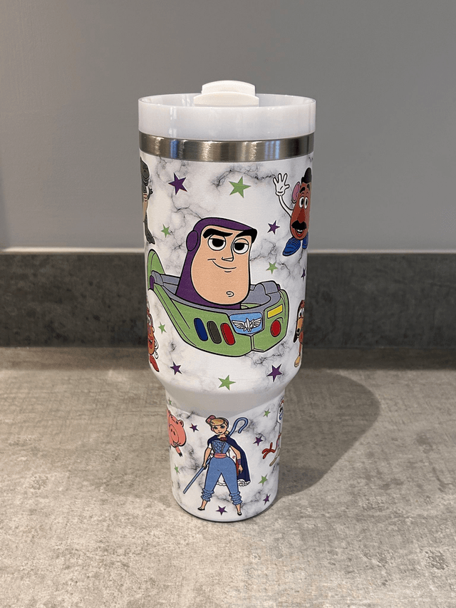 Toy Story Stainless Steel Insulated Travel Cup with Handle, Lid & Straw 