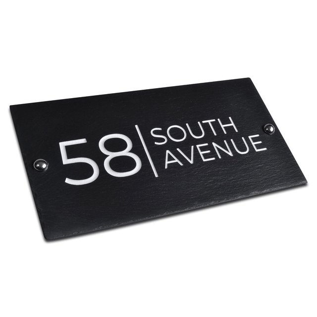 House Sign, Plaque, Made from Riven Slate, 25 X 11cm