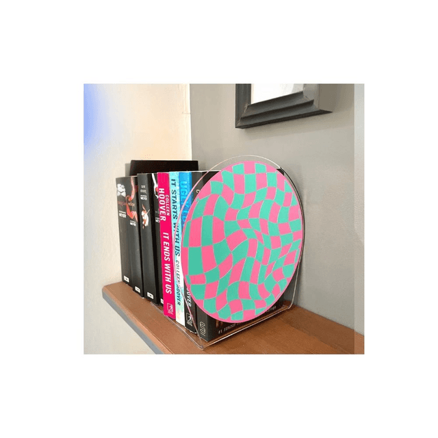 Wavy Checkerboard Acrylic Bookend Home Decor