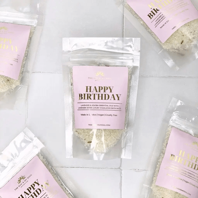 Happy Birthday Soak Himalayan Bath Salts Gift Lavender Scent : Size 100g