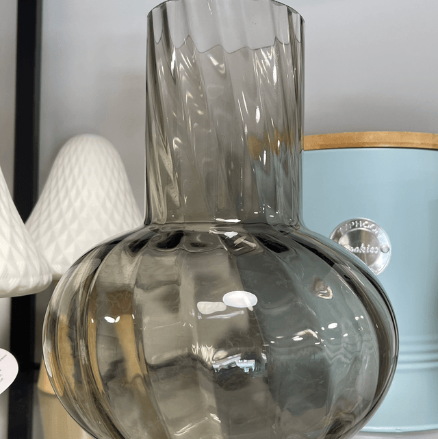Smoked Grey Glass Vase 