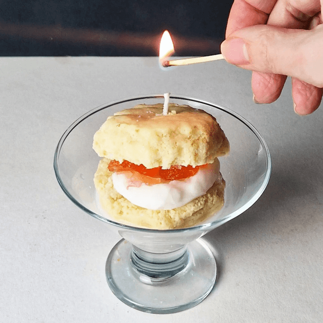 Afternoon Tea Scone Inspired Dessert Candle