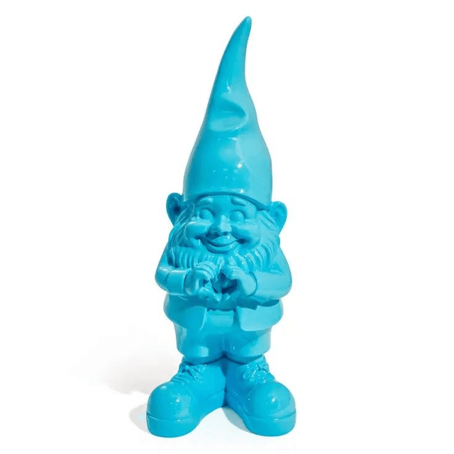 Medium Bright Blue &quot;Heart Hands&quot; Gnome Figure