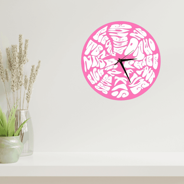 Psychedelic Trippy Numbers Circle Shaped Decorative Clock Silent Movement