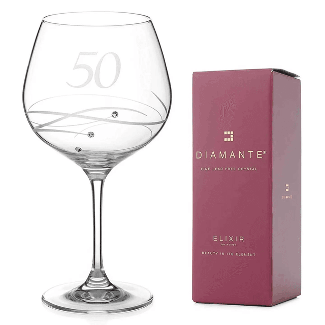 Diamante Swarovski 50th Birthday Or Anniversary Gin Copa