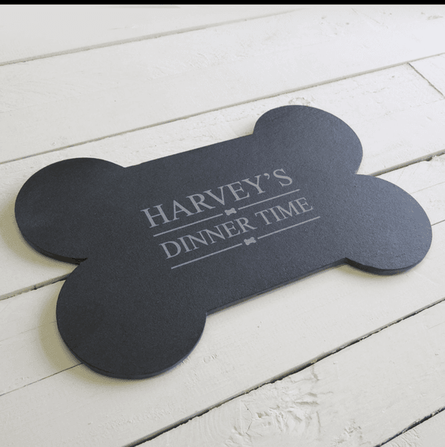 Personalised Slate Bone Shaped Food Mat