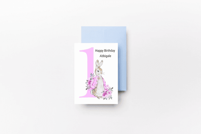 Peter rabbit Birthday Card Personalised Age 1 - 9 Years and Childs Name 