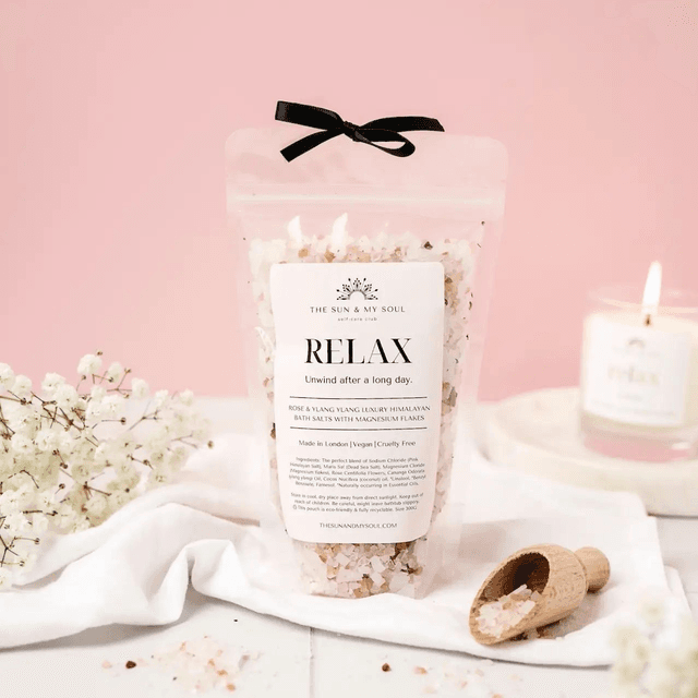 Relax Luxury Soak Himalayan Bath Salts Gift Rose Ylang Ylang : Size 150g