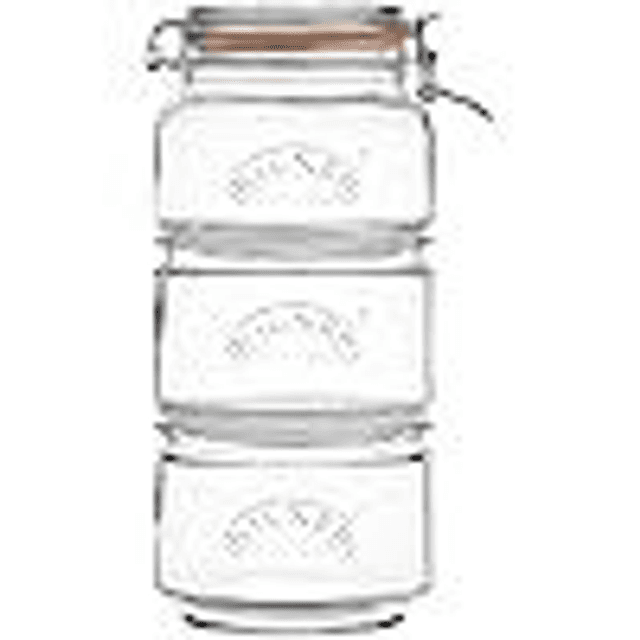Kilner Stackable Glass Storage Jar Set – 900ml and 2 x 880ml