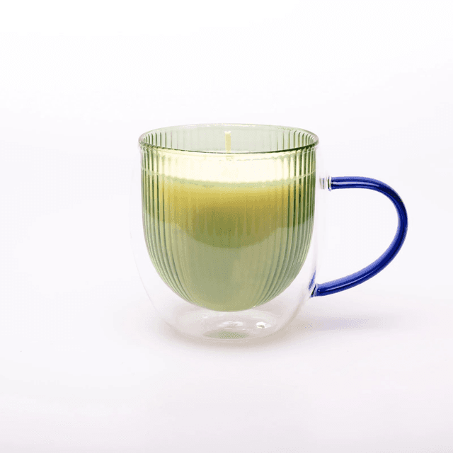 Double Walled Coffee Cup Candle : Green