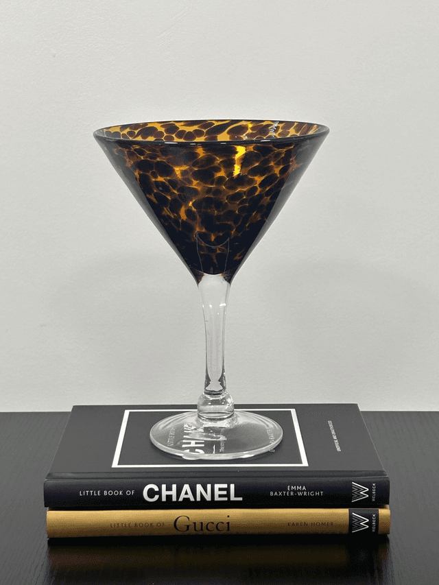 Large Martini Glass : Leopard Print