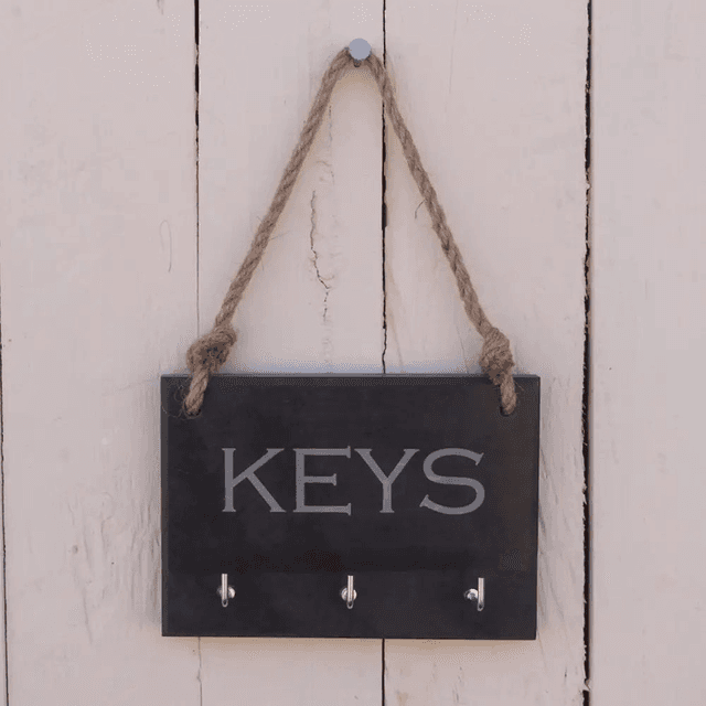 Slate Key Holder Can Be Personalised With Own Wording
