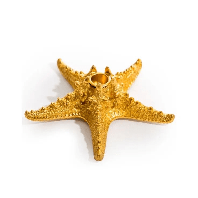 Antique Gold Starfish Candle Holder