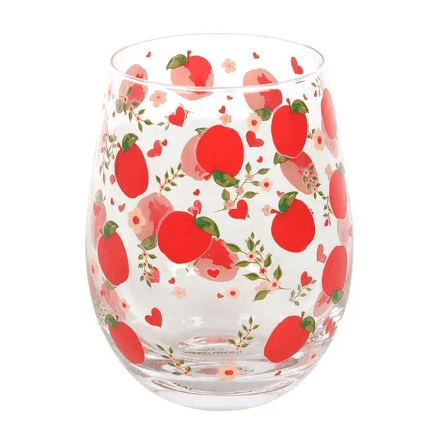 Apple Print Stemless Glass - 350ml