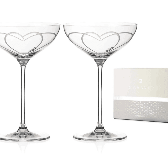 Diamante Swarovski Crystal Champagne Cocktail Saucers/Coupe