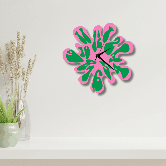  Psychedelic Trippy Numbers Blob Shaped Decorative Clock Silent Movement
