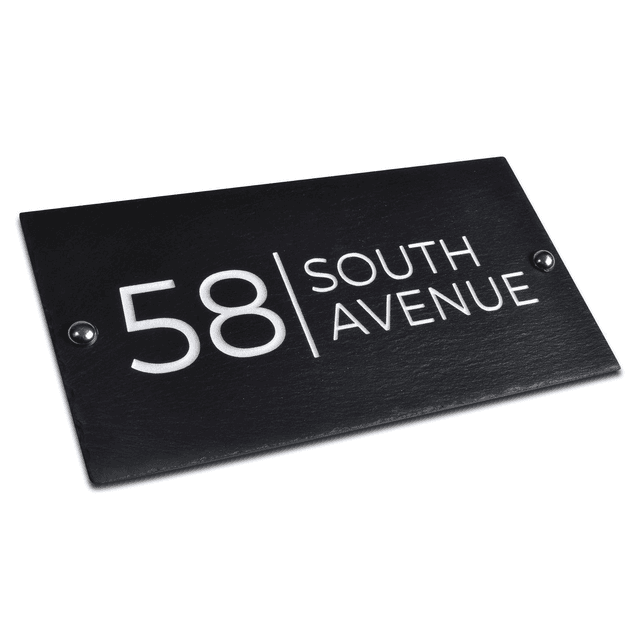 House Sign, Plaque, Made from Riven Slate, 25 X 11cm