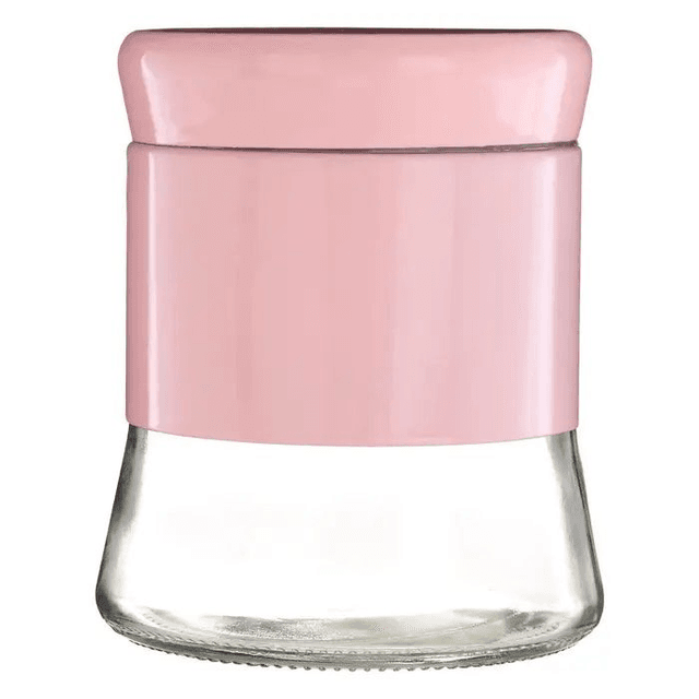 Pink Steel Wrap Glass Storage Jar - 800ml