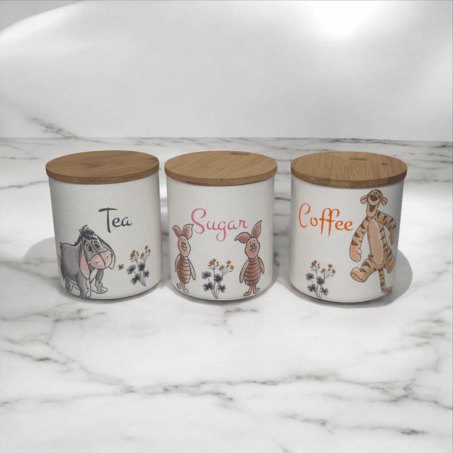 Tea Coffee Sugar Kitchen Storage Canisters Winnie and friends