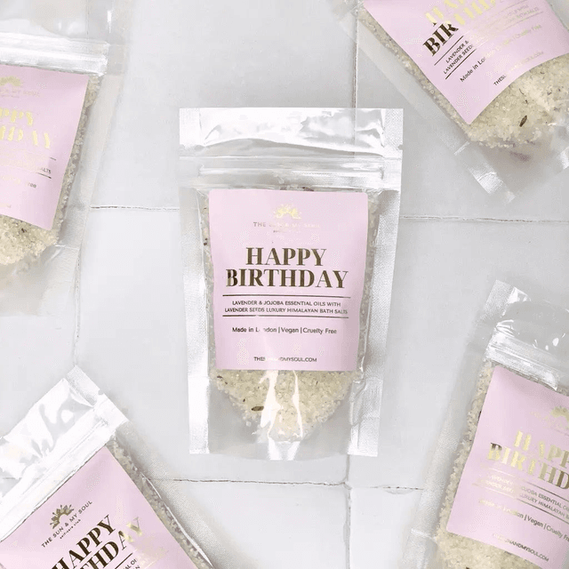 Happy Birthday Soak Himalayan Bath Salts Gift Lavender Scent : Size 100g
